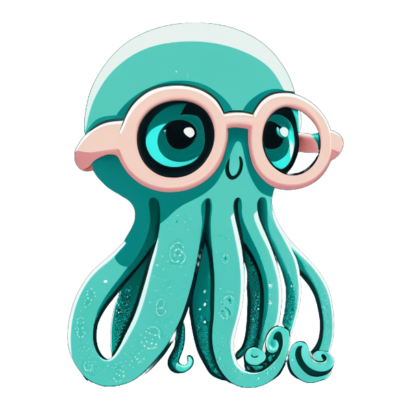 Octopus wearing glasses